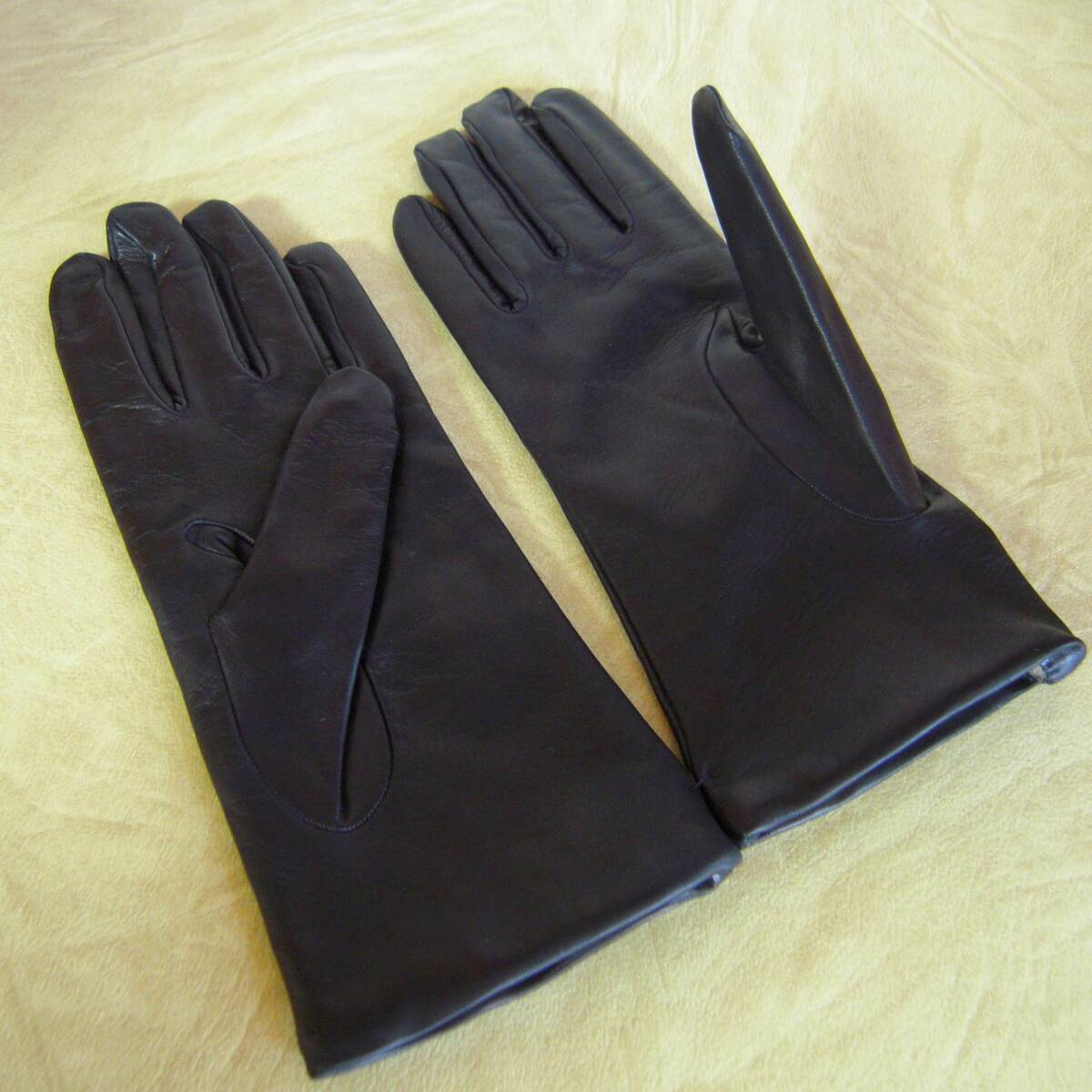 Sermoneta セルモネータ グローブズ カシミヤライニング レザー 7・1/2 ネイビー / Nappa leather gloves Cashmere lined Navy拍卖