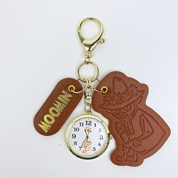 ムーミン スナフキン 型押しレザーチャームキーホルダーウォッチ ブラウン 時計 MOOMIN拍卖