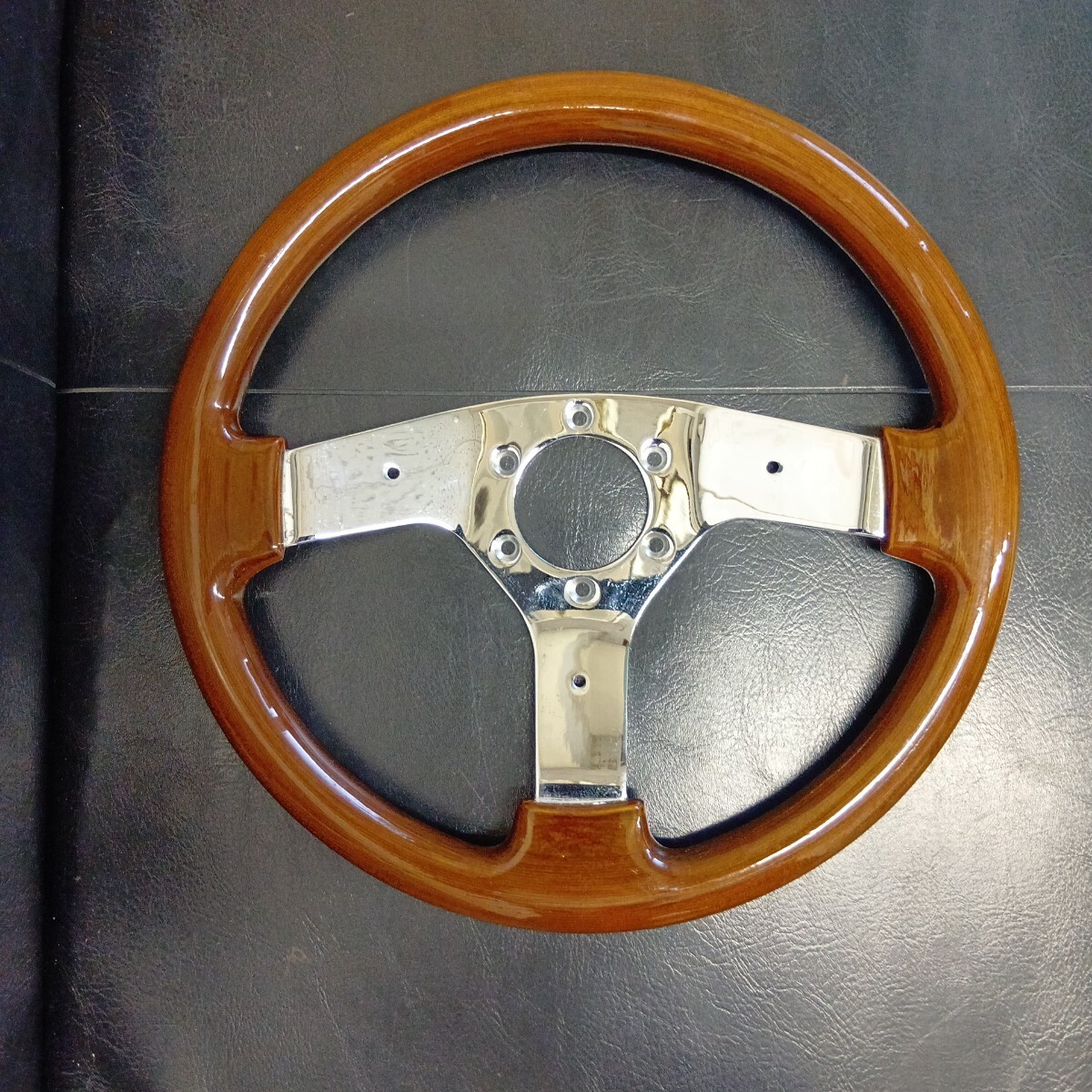 ハンドル ステアリング ウッドハンドル 当時物 旧車 穴径5.46cm 現状品拍卖