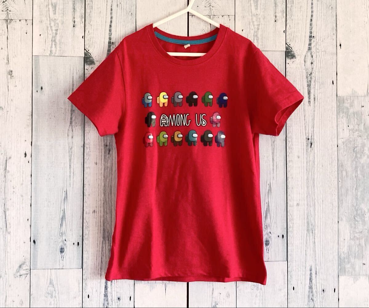 AMONG US 半袖 Tシャツ レッド キッズ140拍卖