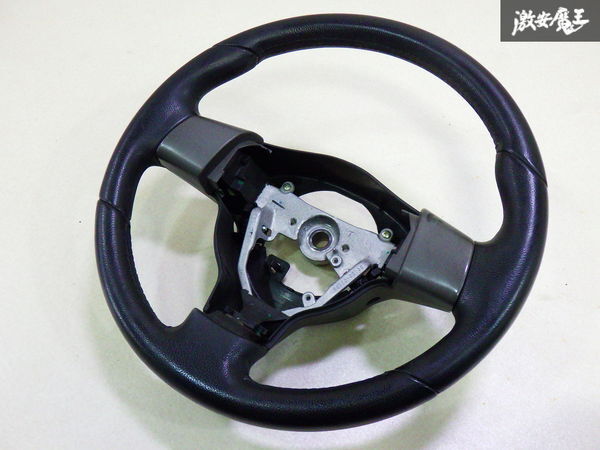 【実働外し!】 ダイハツ 純正OP MOMO L175S L185S ムーヴ カスタム 2008年 ステアリング ハンドル ホイール 黒 レザー GS120-02750 棚拍卖