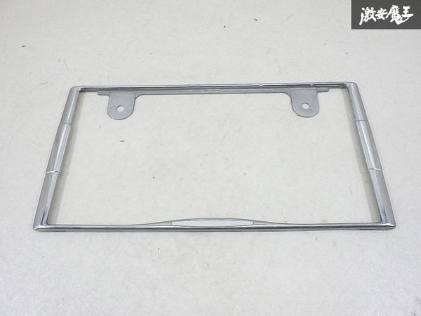 【ストア出品!!】 トヨタ 純正 メッキ ナンバー枠 ライセンスプレート ライセンス フレーム ナンバーフレーム 1枚 即納 穴間 約21cm 棚9-4拍卖