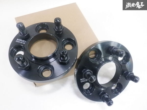 【未使用】 社外 15mm ワイドトレッドスペーサー ワイトレ 2枚 PCD100 4H ハブ径60.1mm M12×P1.25 スズキ エブリイ など 即納 棚2F-M-4拍卖