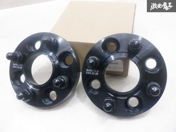 【未使用】 社外 20mm ワイドトレッドスペーサー ワイトレ 2枚 PCD100 4H ハブ径60.1mm M12×P1.25 ツライチ スズキ キャリイ 等 棚2F-M-3拍卖