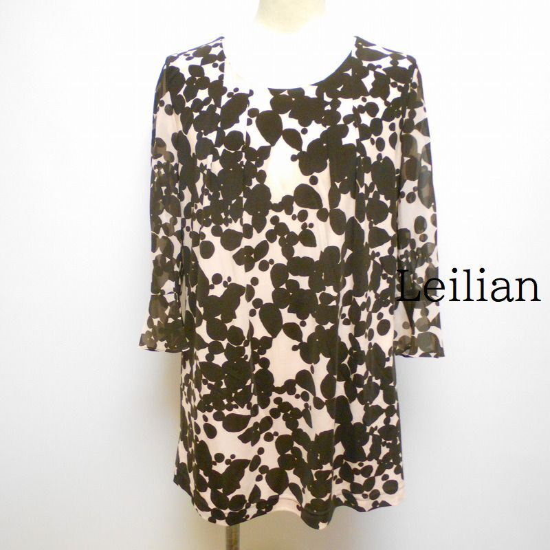 967519 Leilian レリアン 茶系柄 チュニック【クリックポスト可】拍卖