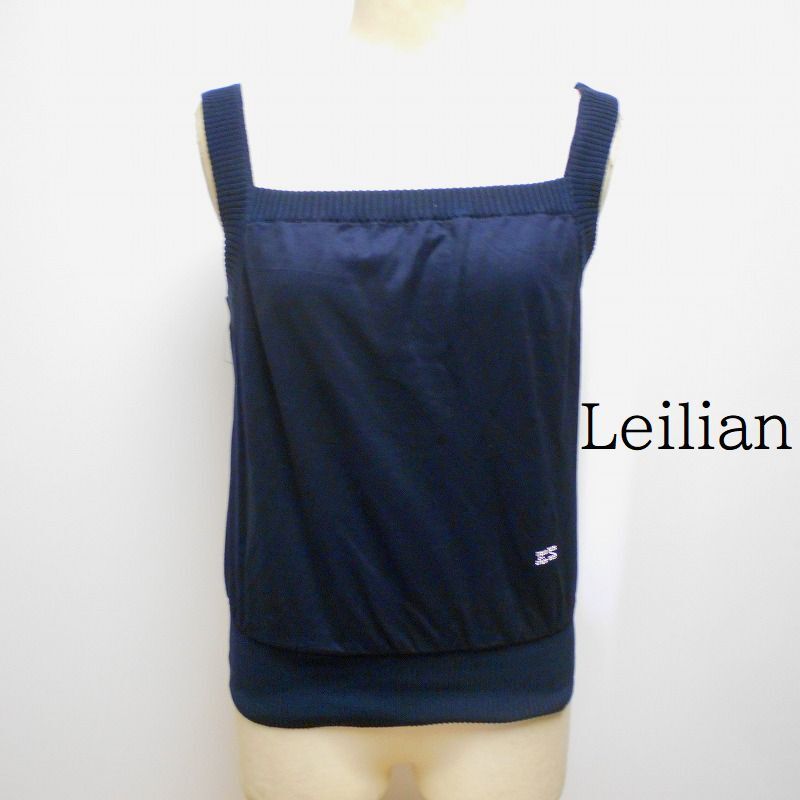 967499 Leilian レリアン 紺系 ノースリーブ トップス【クリックポスト可】拍卖