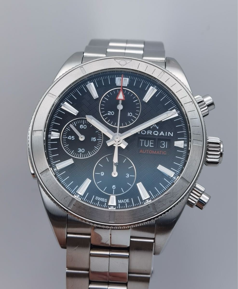 中古 ノルケイン NORQAIN アドベンチャー スポーツ N1500 クロノグラフ デイデイト SS ステンレス ブラック文字盤 自動巻き メンズ 腕時計拍卖