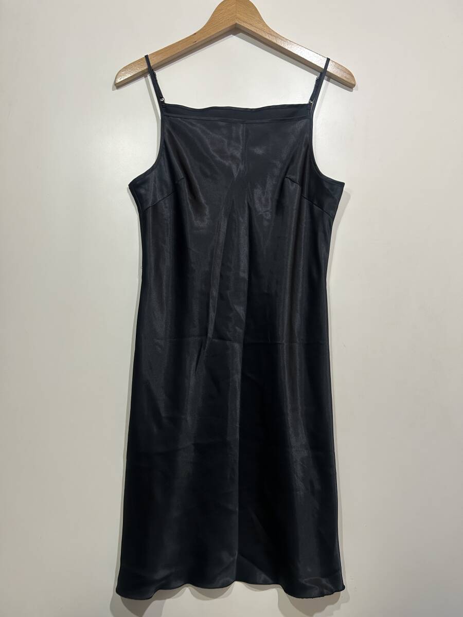 ▼ ワールド製品 ペチコート 38 インナー 黒 ブラック 無地 キャミソールワンピースタイプ 日本製 拍卖