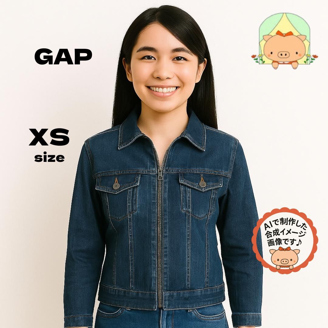 C0676 GAP デニムジャケット XSサイズ インディゴ 美品 Gジャン カジュアル 春秋冬対応 アメカジ レディース拍卖