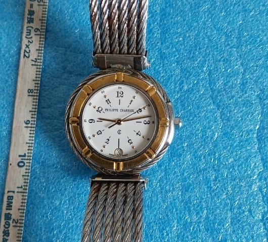 087 PHILIPPE CHARRIOL サントロペ フィリップ シャリオール 腕時計 SS AC44.80gr OR750/4.0gr 11.6 1064拍卖