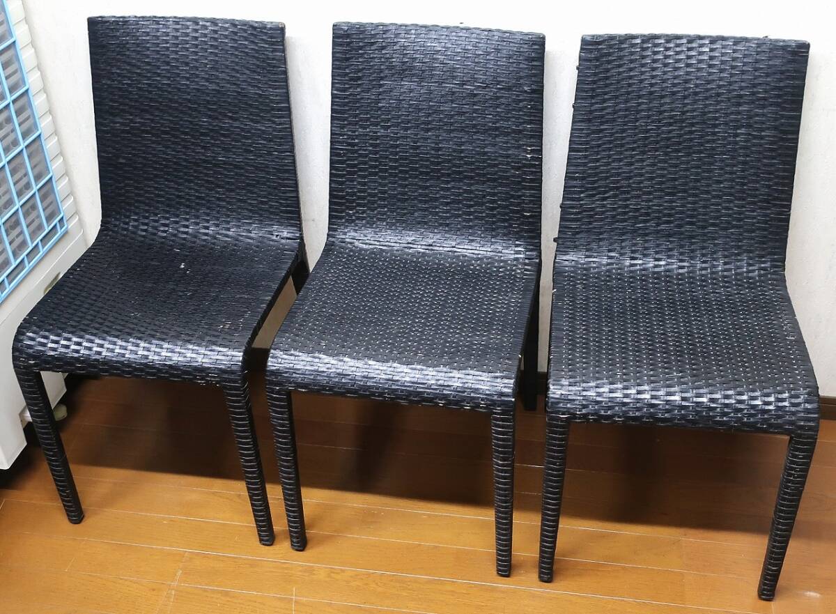 インテリア《ガーデンチェア/ダイニングチェア》3脚セット拍卖