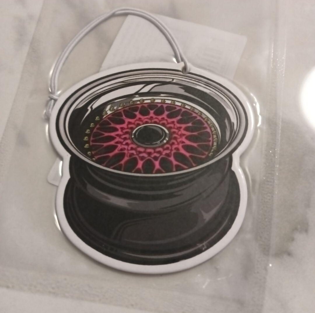 新品 エアーフレッシュナー ホイール 芳香剤 メッシュ ピンク 当時物 アルミホイール ピンク エアフレッシュナー拍卖