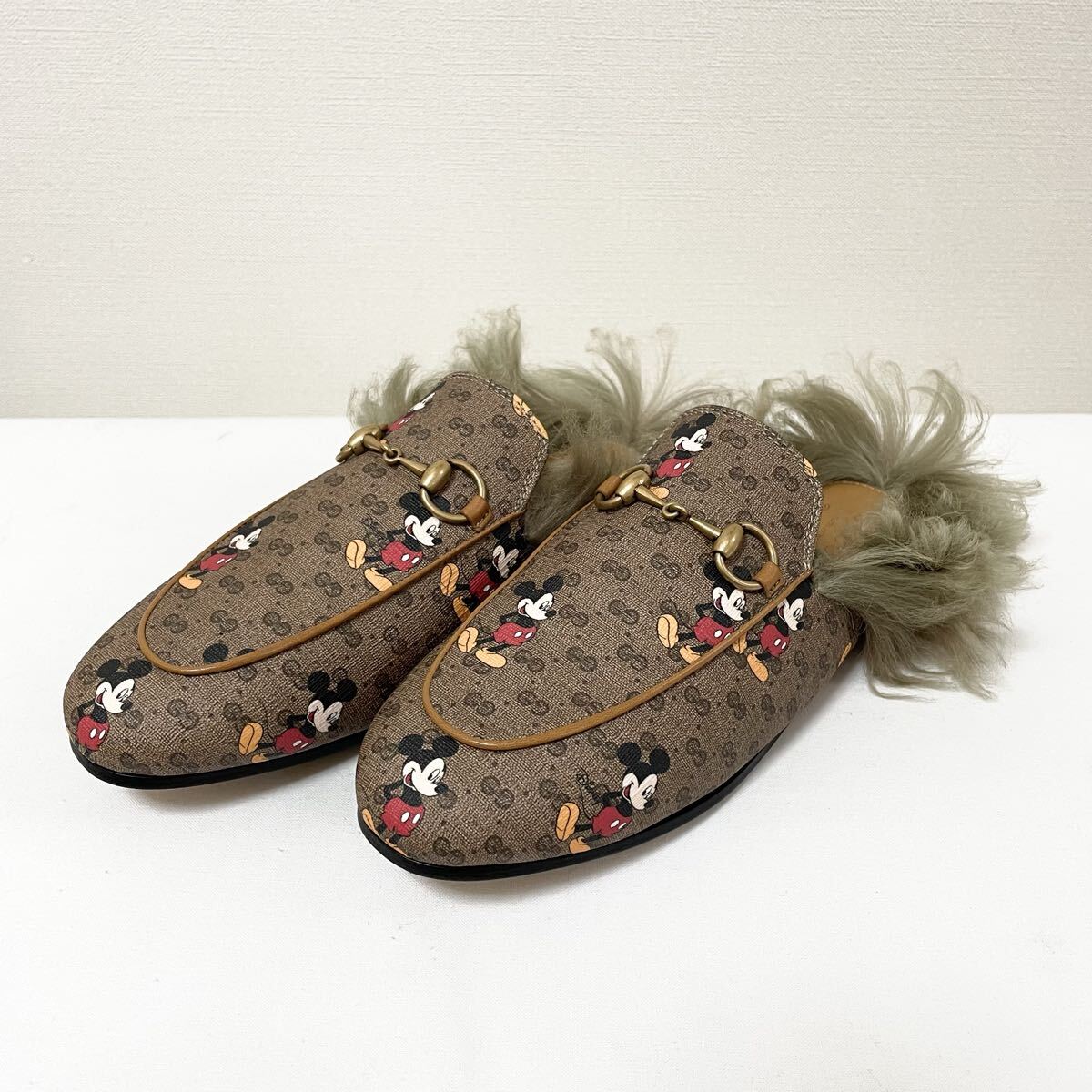 美品 GUCCI プリンスタウン ディズニー ミッキーマウス GG ミュール ローファー サンダル ホースビット拍卖