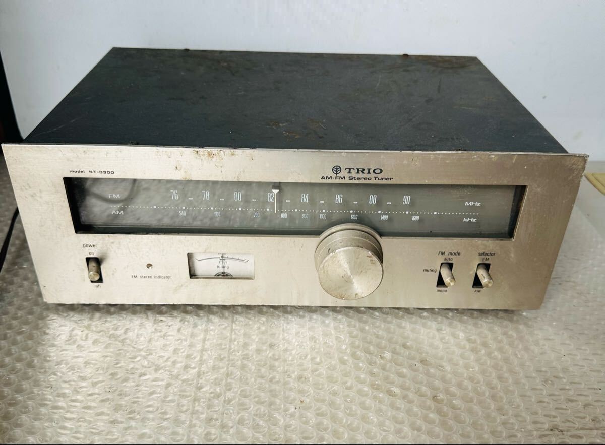 TRIO SOLID STATE AM-FM STEREO TUNERTRIO KT-3300【通電ジャンク品】拍卖