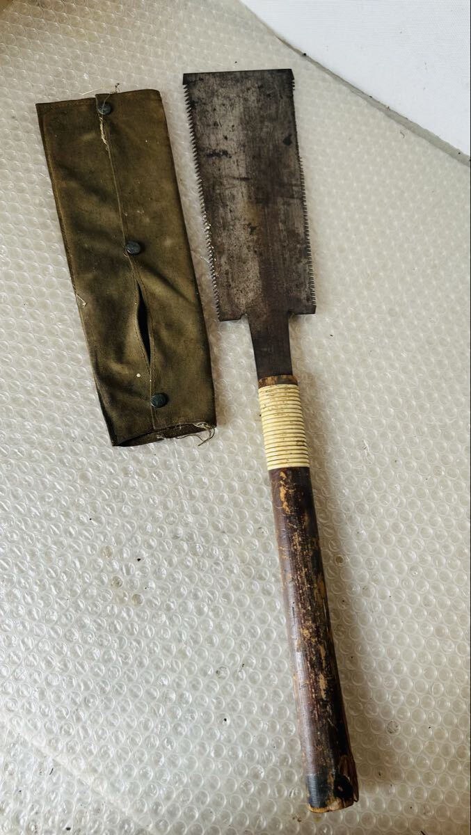 超高級ハガネ使用 中屋建造作 本職向最高度製法 ノコギリ 鋸 ケース付き 切断 木 両刃 日曜大工 DIY 大工 工具拍卖