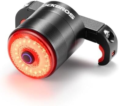 【送料無料】ROCKBROS 自転車 テールライト 自動点灯 リアライト スマートブレーキ感応 Type-C充電式 5点灯モード拍卖