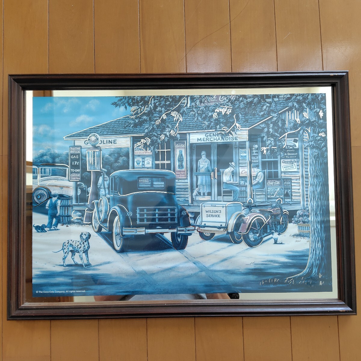 90s Coca-Cola コカ・コーラ 公式 パブミラー SINCLAIR GASOLINE 53.8cmx38cm OFFICIAL LICENSED PRODUCT拍卖