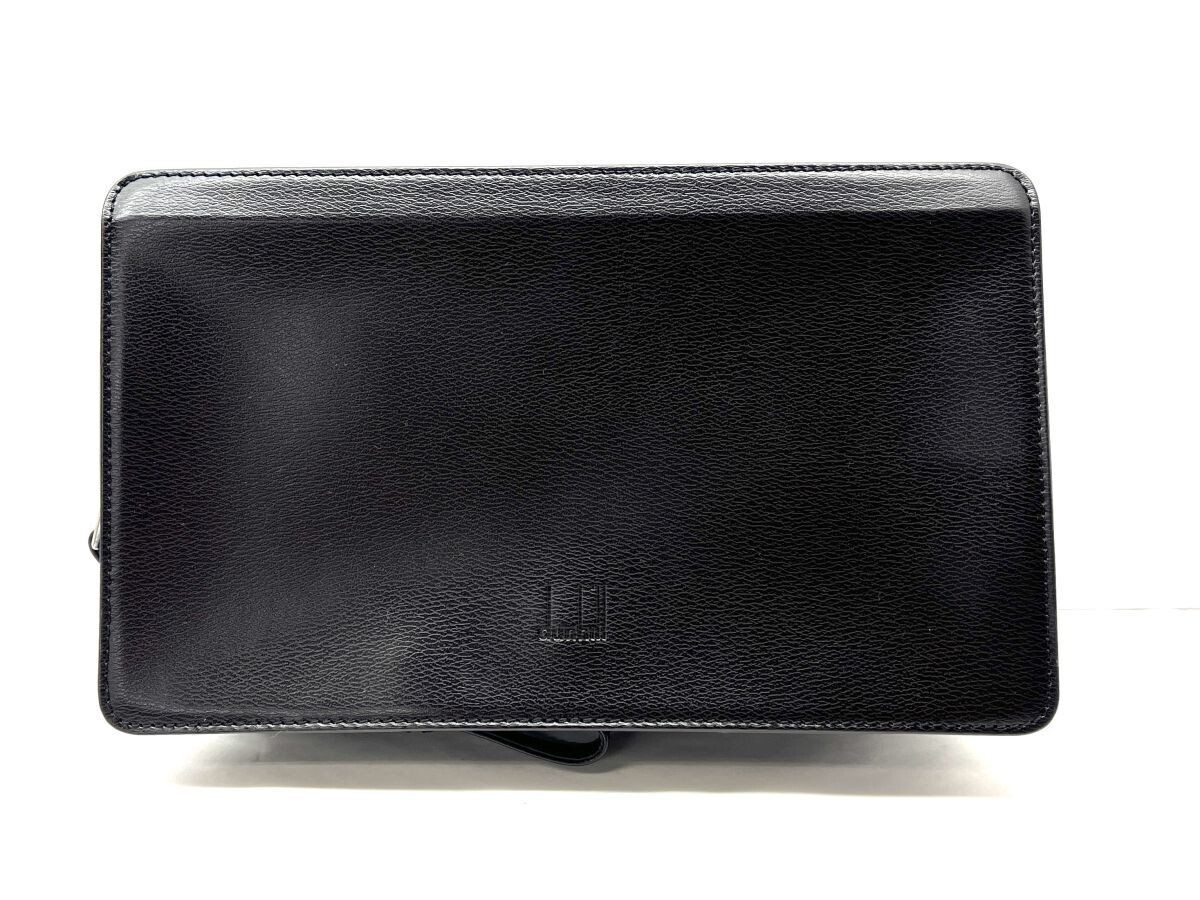 【M513】正規品 極美品 dunhill ダンヒル クラッチバッグ セカンドバッグ ロゴ レザー ビジネス フォーマル 保存袋付き ブラック b拍卖
