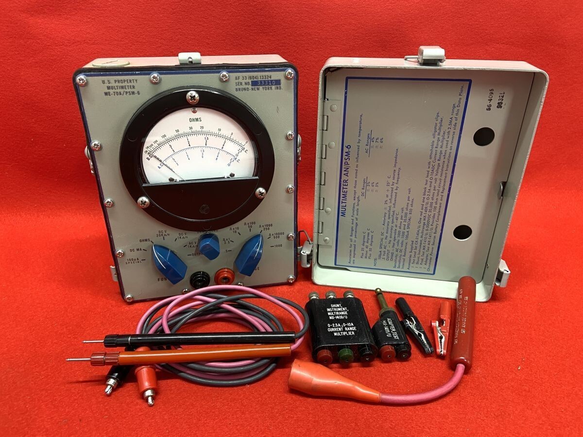 【M256】希少 ヴィンテージ BRUNO NEW YORK IND. ブルーノ マルチメーター ME-70A/PSM-6 U.S. PROPERTY MULTIMETER 測定器 当時物 b拍卖