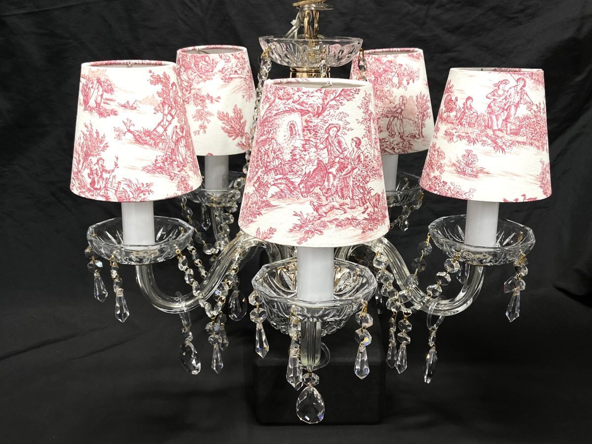 【R407】美品 23年製 高級 AKANELIGHTING アカネライティング 6灯 クリスタルシャンデリア トワルドジュイ パストラル 天井照明 照明器具 b拍卖