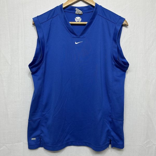 NIKE ナイキ ノー スリーブ タンクトップ シャツ M 青 ブルー バスケ ットボール ゲーム ウエア トレーニング スポーツ b22296拍卖