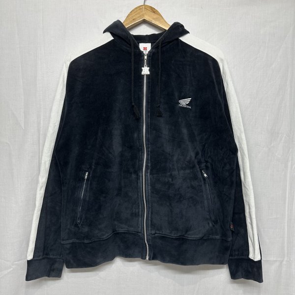 HONDA ホンダ H Free エイチフリー 刺繍 ロング スリーブ 長袖 フル ジップ アップ フーディー パーカー 自動 車 M 黒 ブラック b22422拍卖
