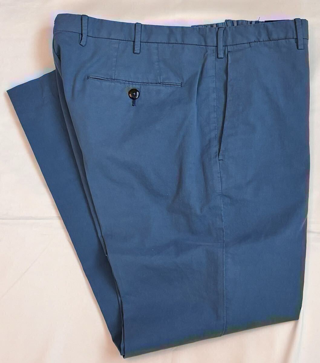 状態良好 PT TORINO ピーティートリノ サイズ 50 M~L コットン パンツ SKINNY FIT ブルー系 スラックス カラーパンツ ストレッチ 送料無料拍卖