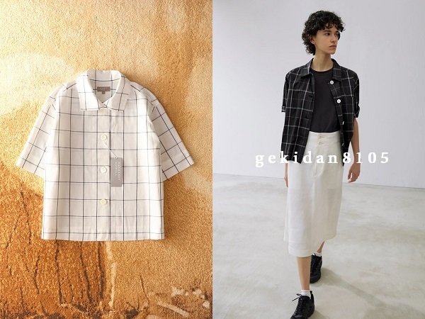 新品タグ付 MARGARET HOWELL マーガレットハウエル 2022 コットン リネン ウィンドウペンチェックシャツ 28,600円拍卖