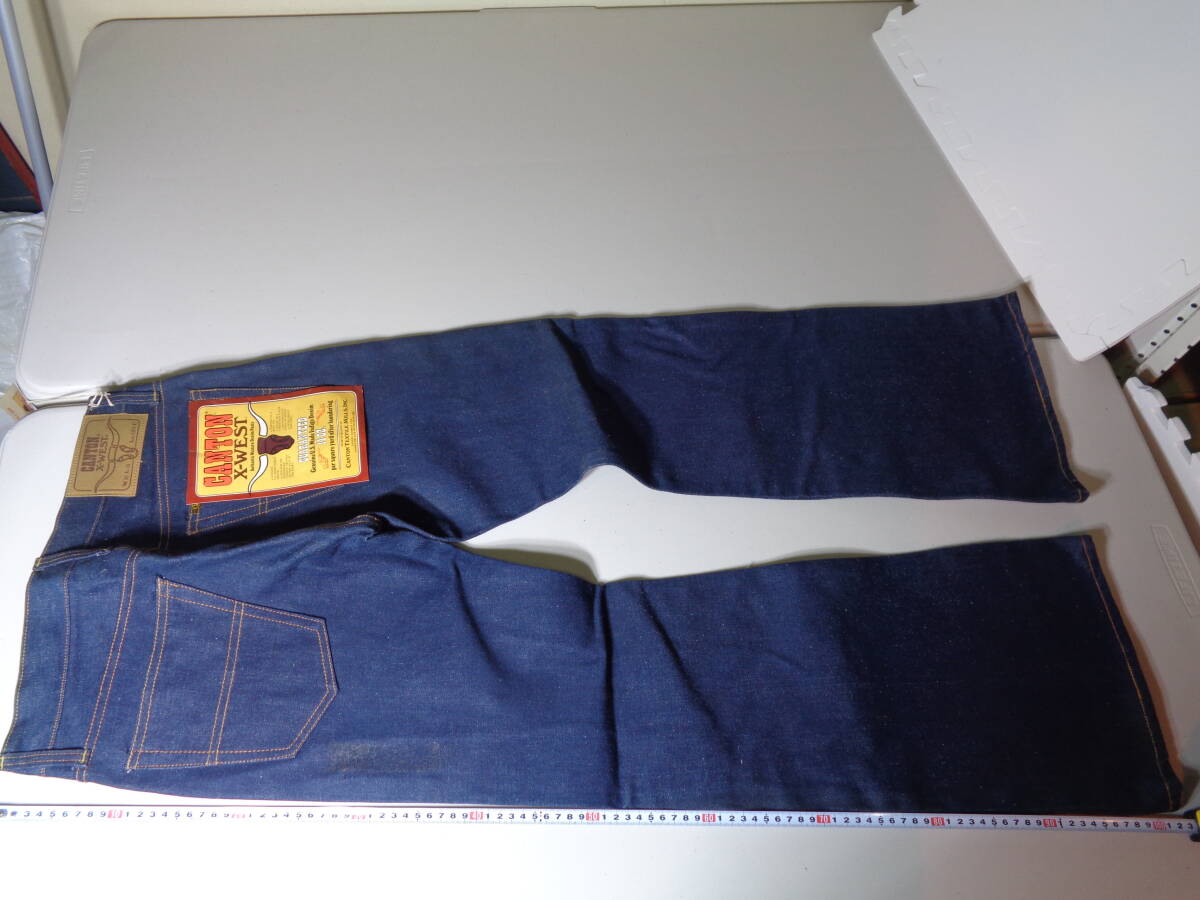 W32×L31 CANTON キャントン デニム Gパン フレアパンツ パンタロン ブーツカット 昭和レトロ 保管品拍卖