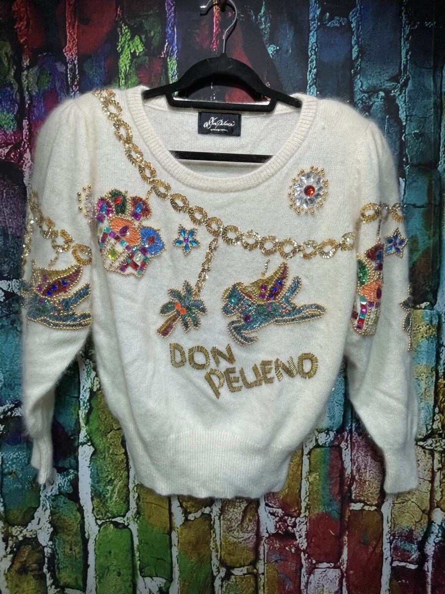 DON PELIENO 希少 レトロ デコラティブ ニットセーター拍卖