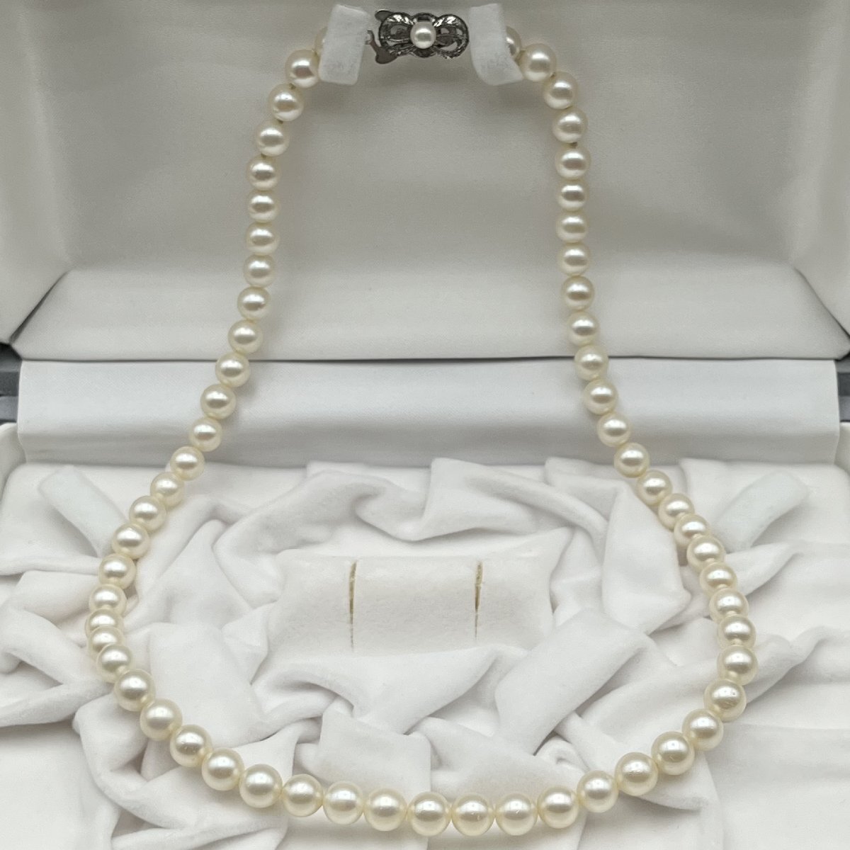 1円 送料無料 オーロラ 花珠 クラス ネックレス 6.5-7.0mm アコヤ真珠 あこや Pearl necklace 照り強 本真珠 【1929454-0910】拍卖