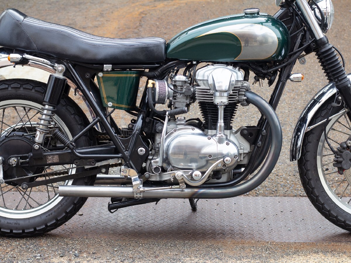 MOTOR ROCK W650/400用 オールドスタイル手曲げマフラー Type1 ベアメタル拍卖