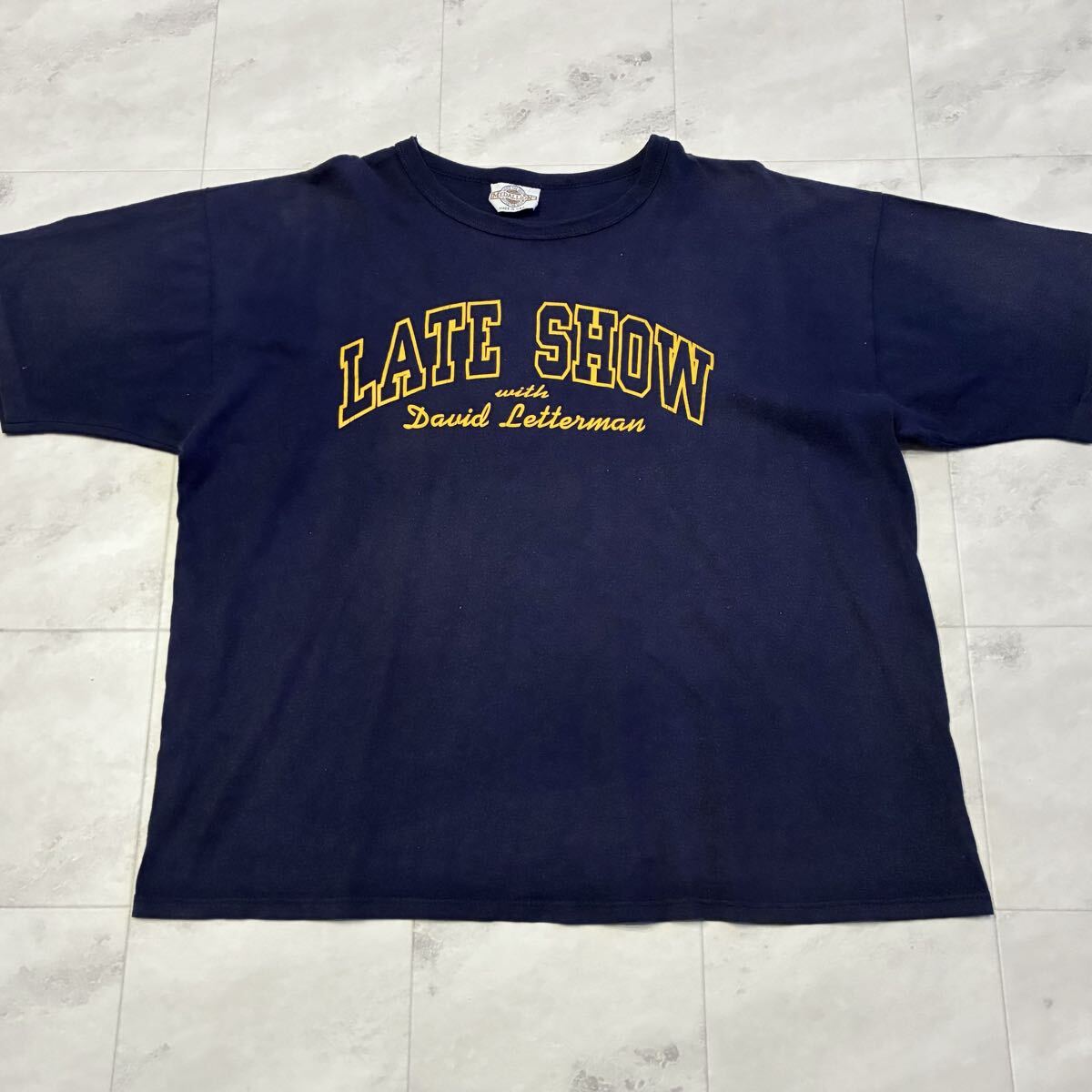 90s USA製 MEDALLION LATE SHOW with David Letterman ビンテージ 半袖Tシャツ sizeXL拍卖