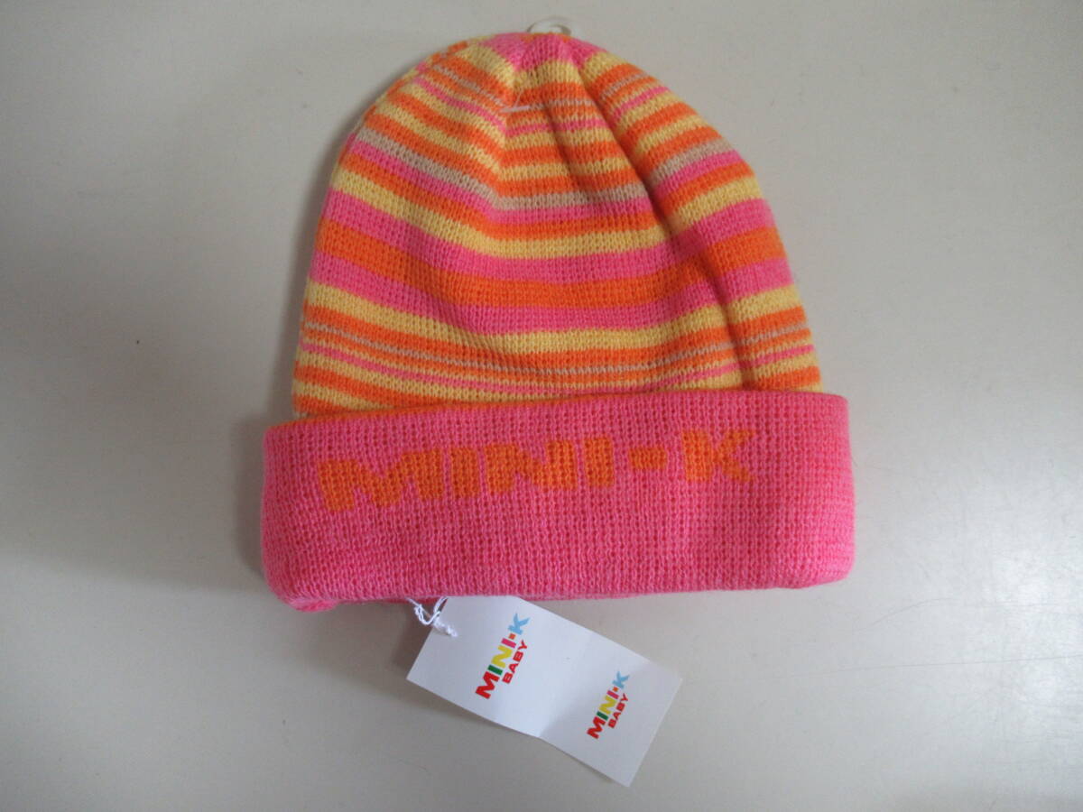 R7 09★MINI-K ベビーニット帽 キャップ 帽子 サイズS(48~50) 長期保管品 ナルミヤ インターナショナル 日本製拍卖