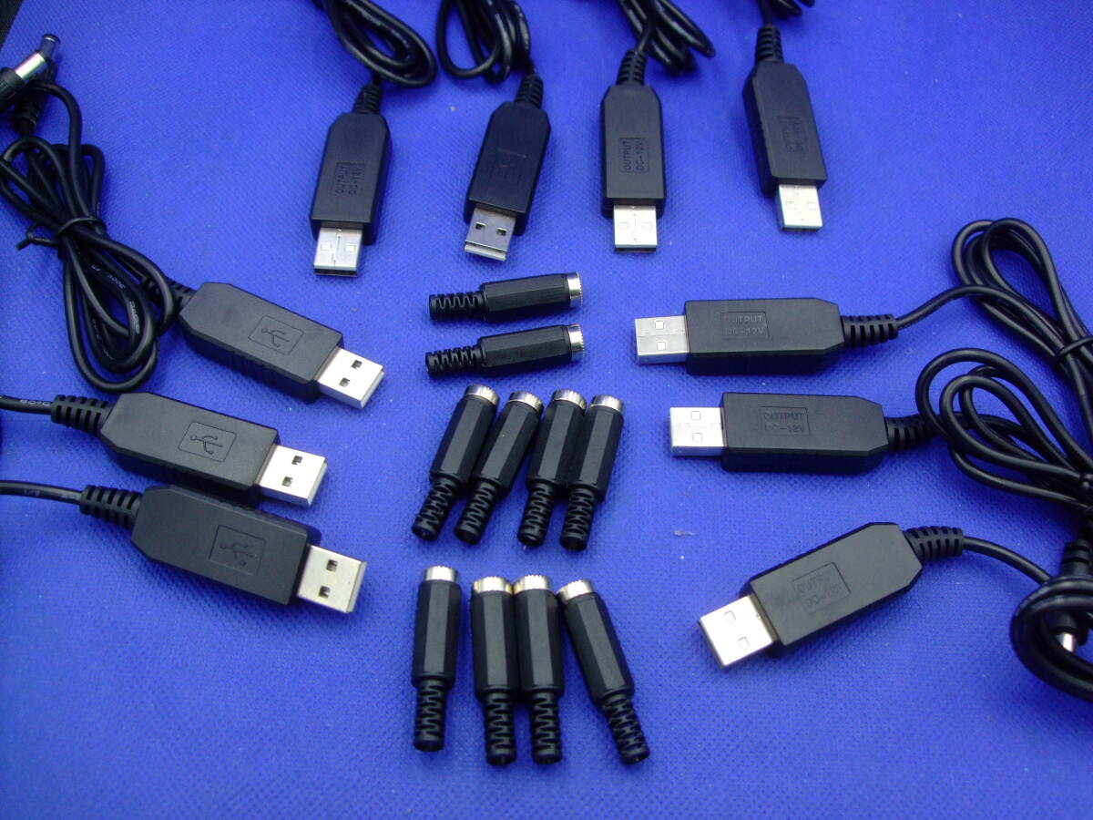 10本セット USB昇圧コード 5V→12V 2.1mmDCプラグ仕様 DCジャックセット 1拍卖