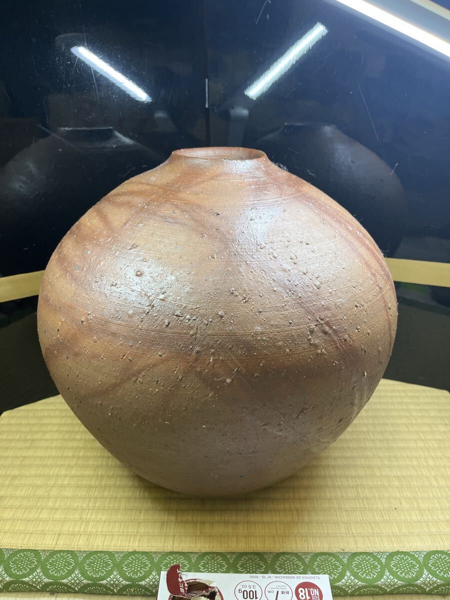 備前焼 人間国宝 伊勢崎淳 大壺 引っ付き後あります。 本物保証拍卖