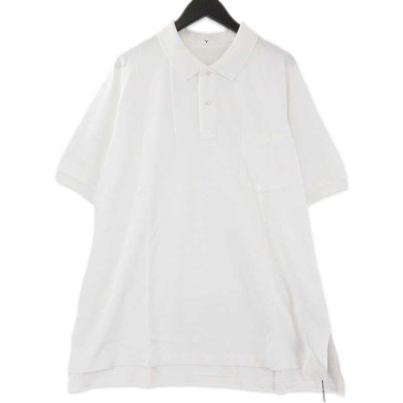 未使用 Y ワイ ORGANIC COTTON KANOKO POLO 165-5166388 半袖ポロシャツ 鹿の子 コットン 日本製 ホワイト 白 L タグ付き 71013366拍卖