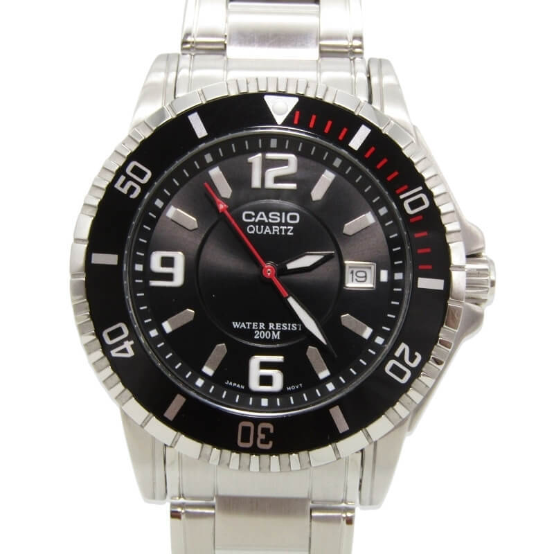 美品 CASIO カシオ MTD-1053D-1AVES クォーツ 海外モデル 並行輸入 2784 ステンレススチール メンズ チプカシ ブラック 黒 28010682拍卖