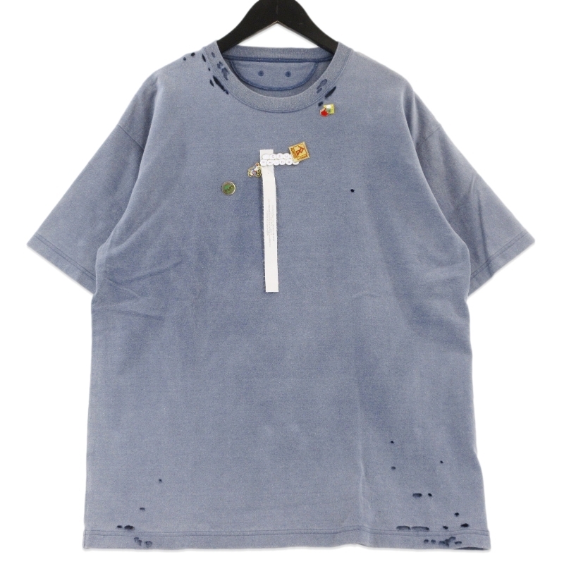 未使用 ISSUETHINGS イシューシングス 半袖Tシャツ 24a/61-c-24 Type61 Faded & Distressed ヴィンテージ加工 ネイビー 2 70016774拍卖