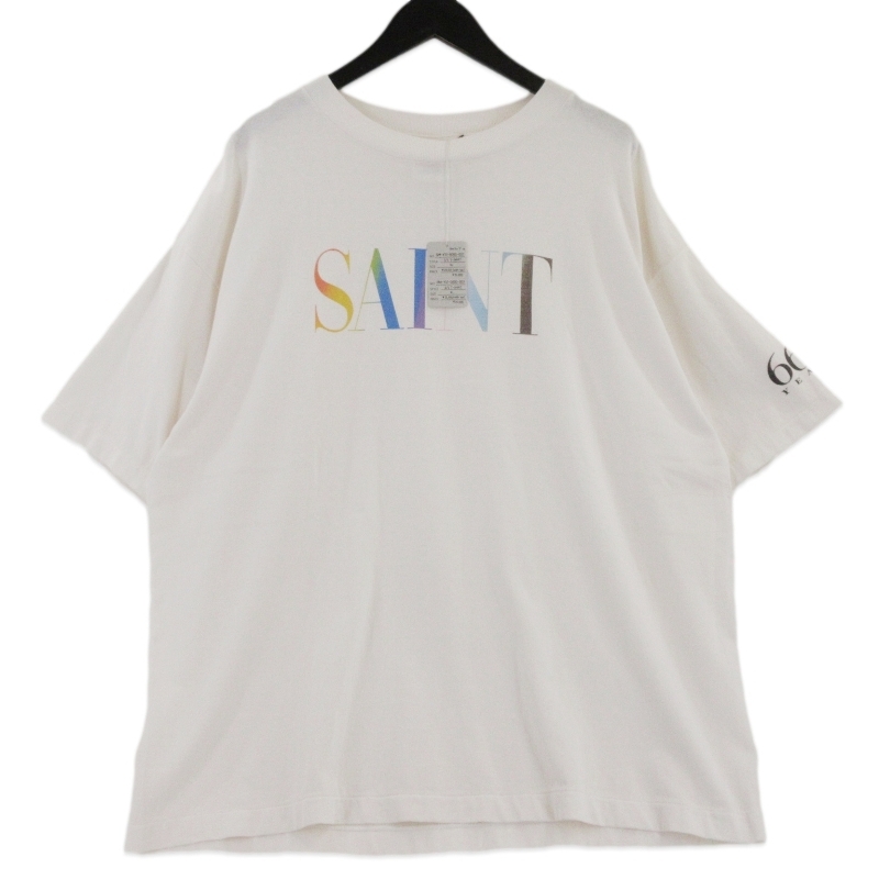未使用 SAINT Mxxxxxx セントマイケル SS TEE RAINBOW SAINT SM-YS1-0000-007 半袖Tシャツ プリント ホワイト 白 XL タグ付き 70016775拍卖