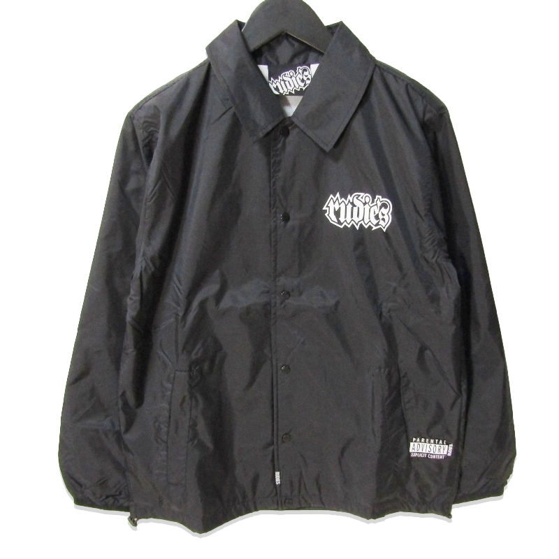未使用 RUDIES ルーディーズ コーチジャケット SPARK COACH JACKET ナイロン プリント ロゴ 84600 ブラック 黒 S 27111103拍卖