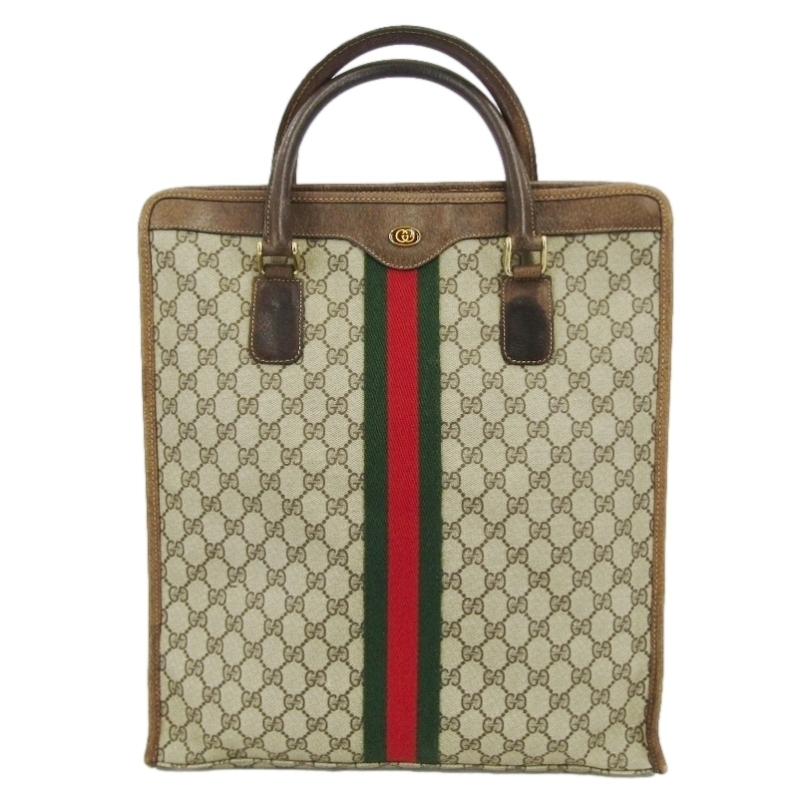 GUCCI グッチ トートバッグ 010 378 GGスプリーム キャンバス シェリーライン オールドグッチ ベージュ/ブラウン 24005186拍卖