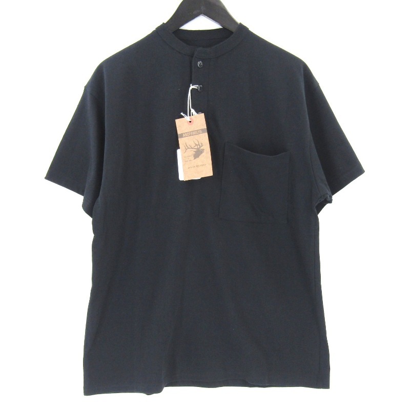 未使用 ANDFAMILY アンドファミリー Heavy Henley Neckline Long Tee Loose XX-25051 ブラック 黒 S タグ付き 65008517拍卖