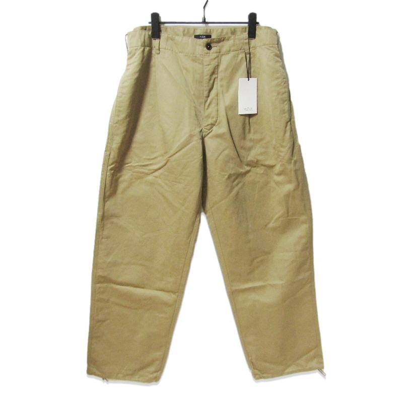 未使用 YLEVE イレーヴ FINX COTTON LAMIE TWILL TROUSERS 170-4240010 トラウザーズパンツ カーキ 5 タグ付き 27111182拍卖