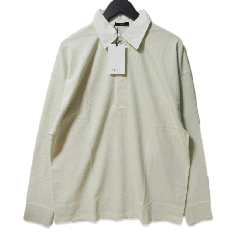 未使用 YLEVE イレーヴ OPEN END COTTON PIGMENT DYE RUGGER P/O 170-4266081 長袖シャツ ラガーシャツ グリーン 5 タグ付き 27111134拍卖