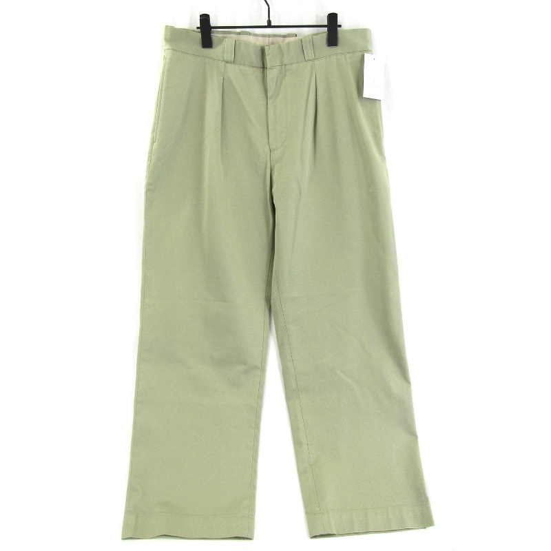 未使用 UNITED ARROWS ユナイテッドアローズ チノトラウザー 1114-177-8665 ワイドチノ M52 1タック オリーブ XL タグ付き 65008573拍卖