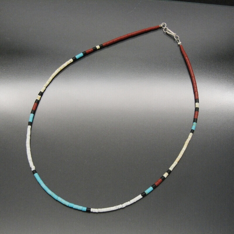 美品 Santo Domingo サントドミンゴ族 ヒシネックレス ターコイズ シェル 45cm ヒーシー メンズ レディース 28010829拍卖