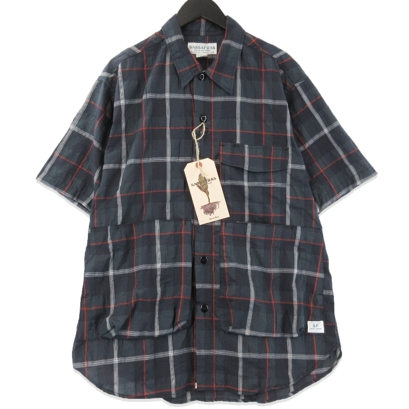 未使用 SASSAFRAS ササフラス Digs Crew Shirt 1/2 SF-252244 ディグスクルー 半袖シャツ ブラック 黒 L タグ付き 71013588拍卖