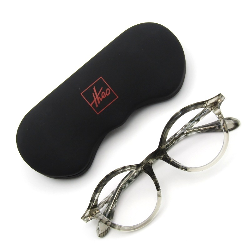 未使用 theo テオ メガネフレーム Dagbreek ベルギー製 ダグブリーク パント テレビジョンカット 2 ブラック/クリア 61003739拍卖