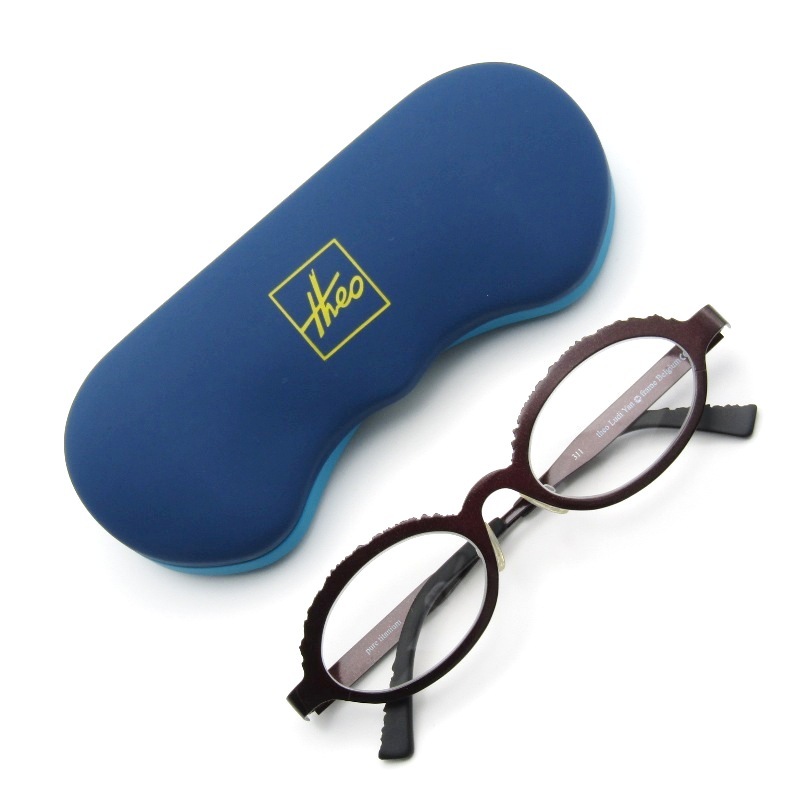 未使用 theo テオ メガネフレーム Ludi Yan ベルギー製 オーバル シートメタル ROCKシリーズ 311 ブラウン 61003731拍卖